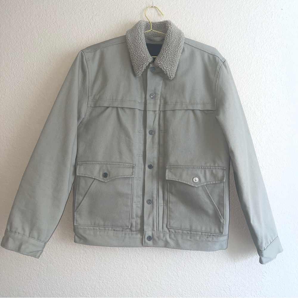 Levi's Men’s Taupe Sherpa Long Sleeve Trucker Jacket Sz L